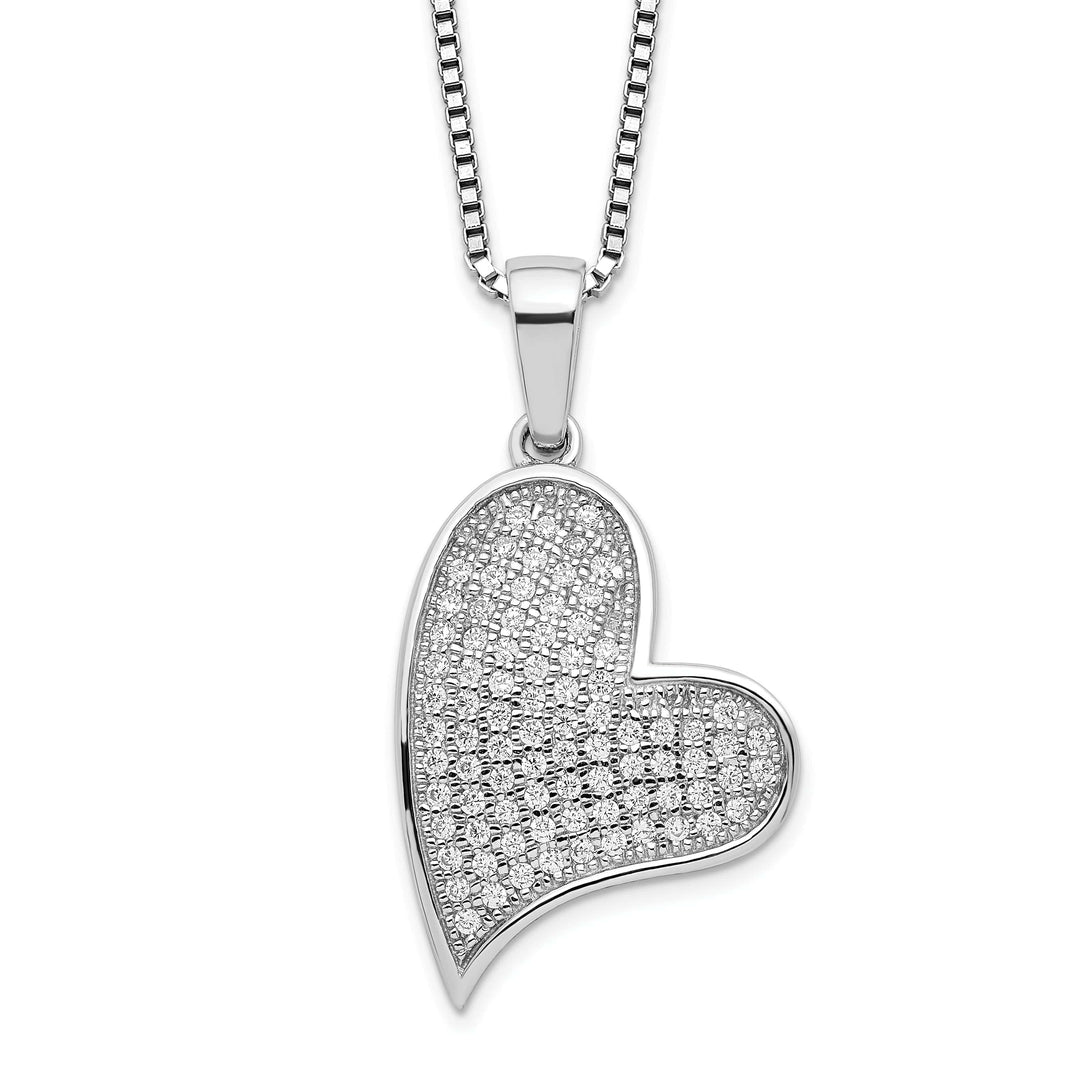 Lovely Rita's Necklaces Sterling Silver Cubic Zirconia Heart Necklace
