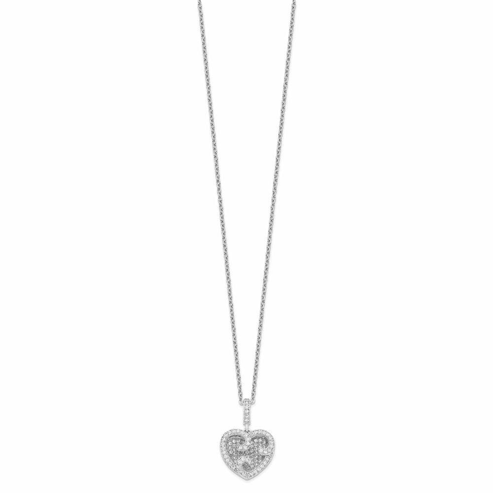 Lovely Rita's Necklaces Sterling Silver Cubic Zirconia Heart Necklace