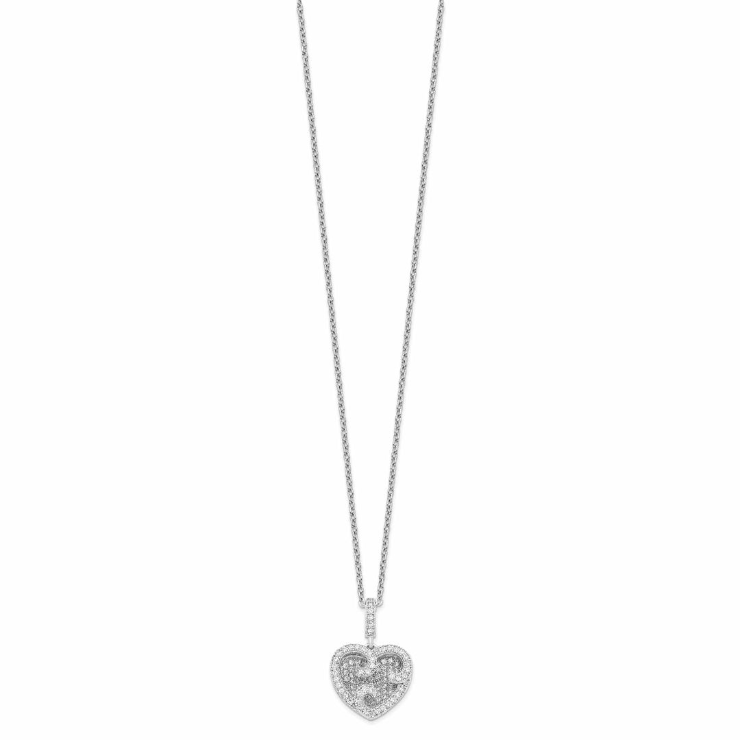 Lovely Rita's Necklaces Sterling Silver Cubic Zirconia Heart Necklace