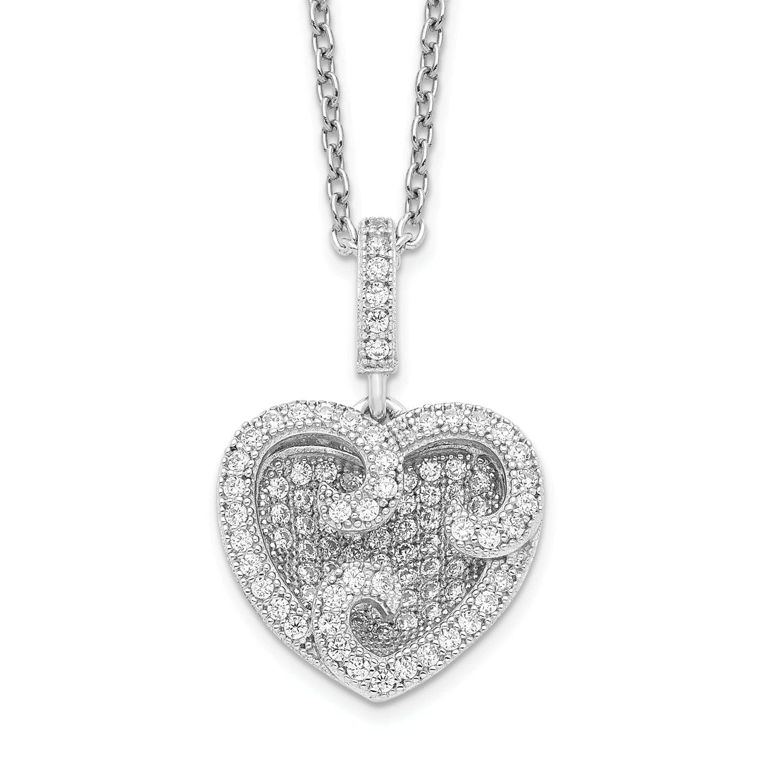 Lovely Rita's Necklaces Sterling Silver Cubic Zirconia Heart Necklace