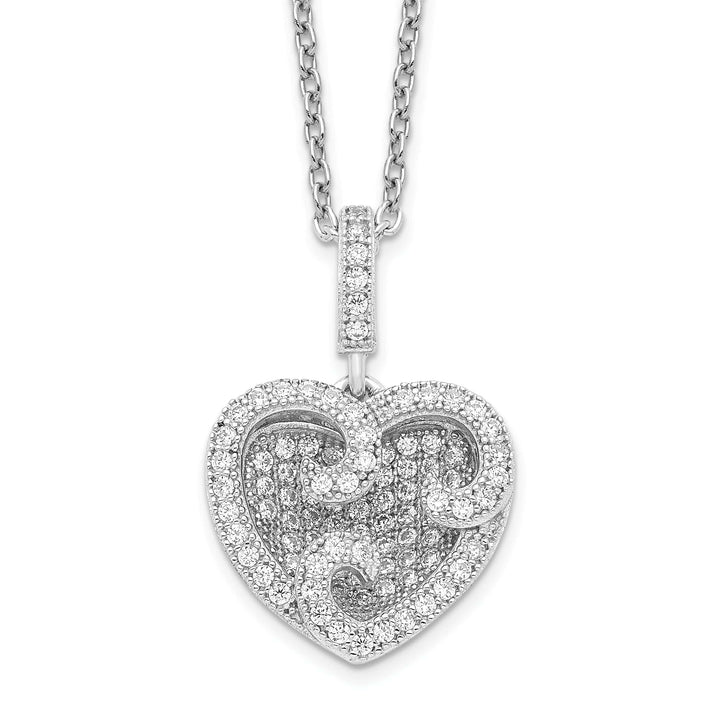 Lovely Rita's Necklaces Sterling Silver Cubic Zirconia Heart Necklace