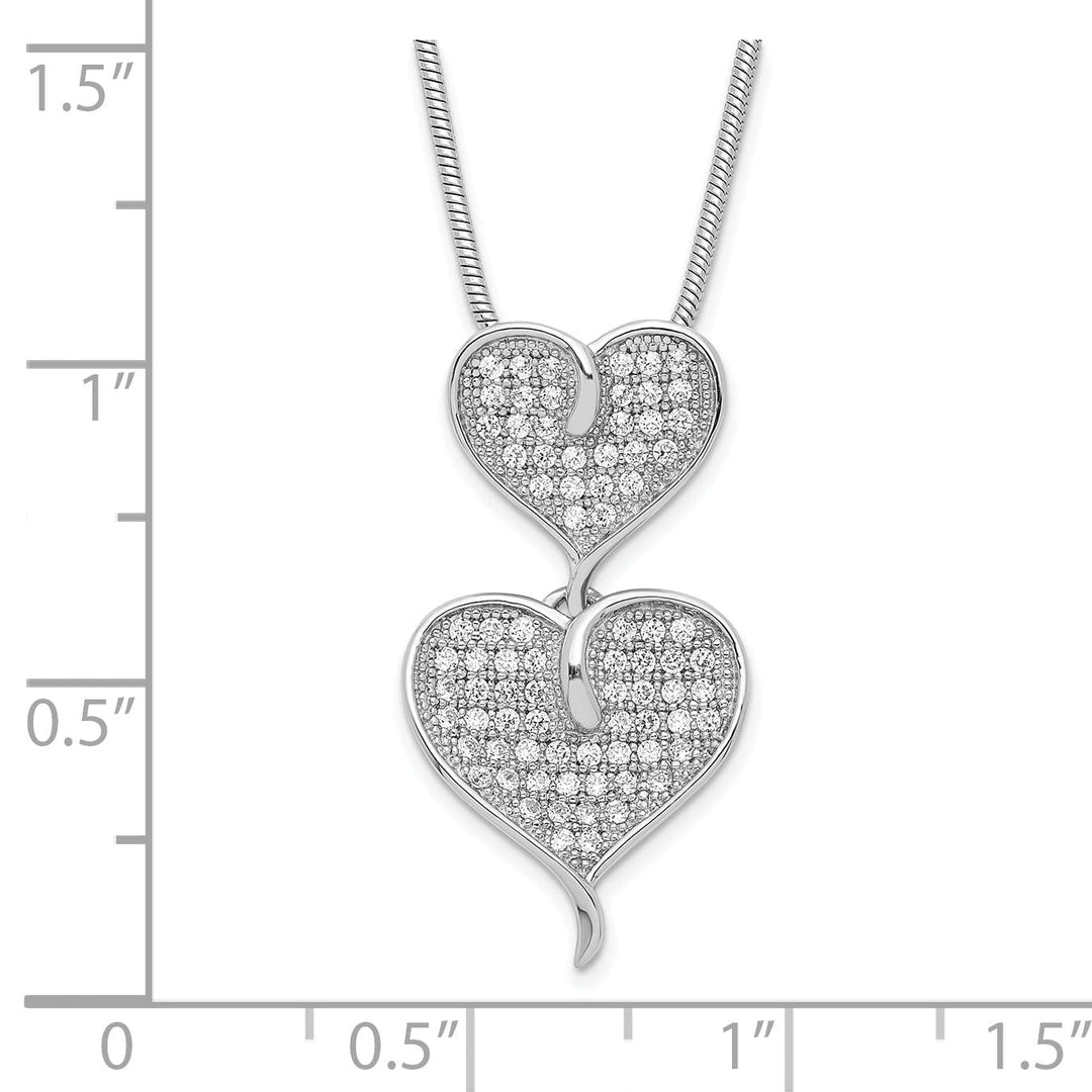 Lovely Rita's Necklaces Sterling Silver Cubic Zirconia Heart Necklace