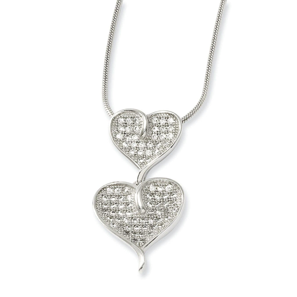 Lovely Rita's Necklaces Sterling Silver Cubic Zirconia Heart Necklace