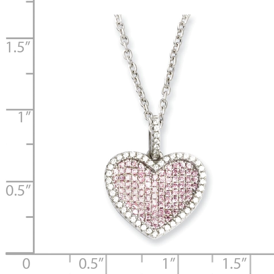 Lovely Rita's Necklaces Sterling Silver Cubic Zirconia Heart Necklace