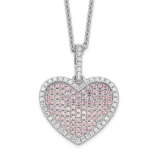 Lovely Rita's Necklaces Sterling Silver Cubic Zirconia Heart Necklace