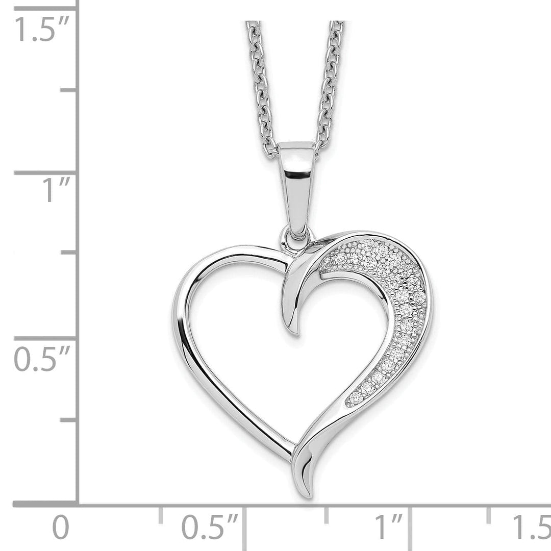 Lovely Rita's Necklaces Sterling Silver Cubic Zirconia Heart Necklace