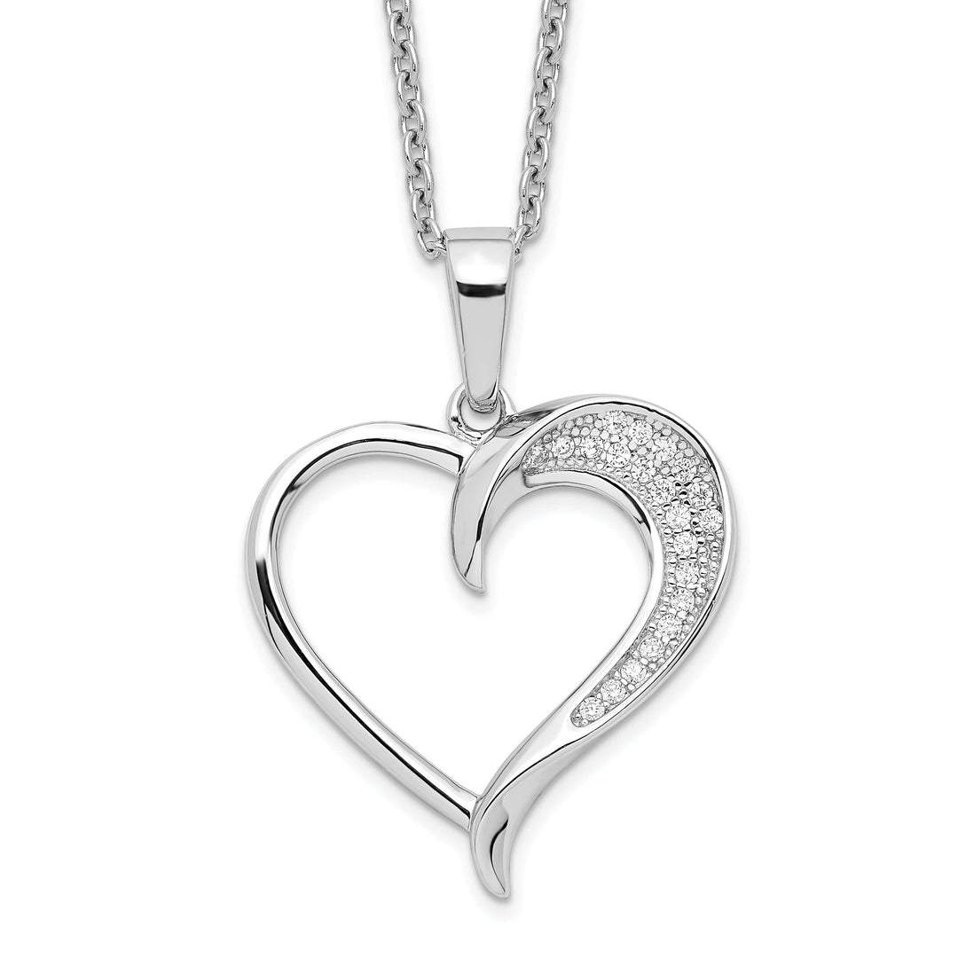 Lovely Rita's Necklaces Sterling Silver Cubic Zirconia Heart Necklace