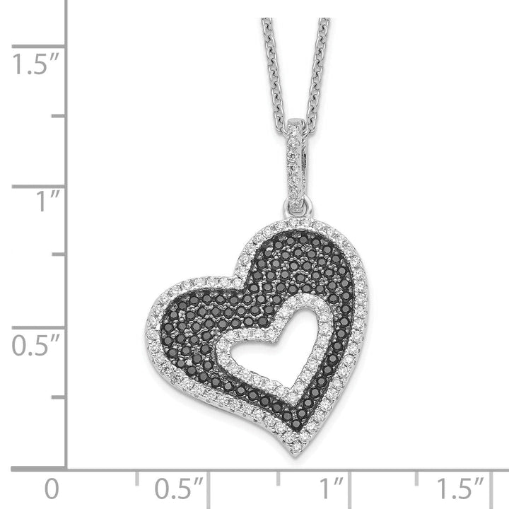 Lovely Rita's Necklaces Sterling Silver Cubic Zirconia Heart Necklace