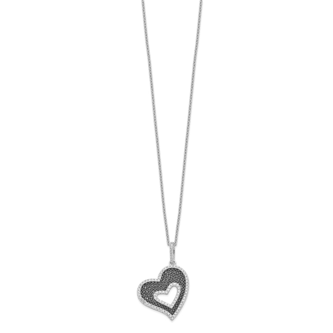 Lovely Rita's Necklaces Sterling Silver Cubic Zirconia Heart Necklace