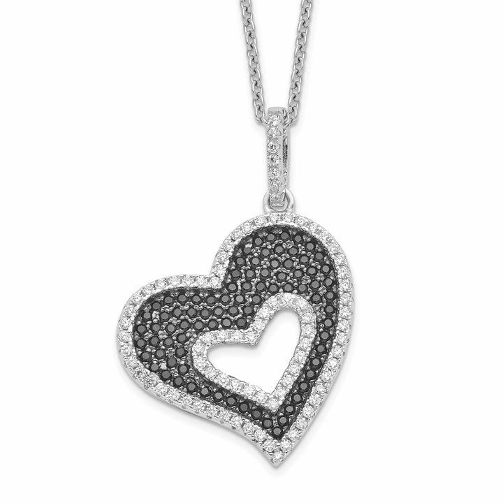 Lovely Rita's Necklaces Sterling Silver Cubic Zirconia Heart Necklace