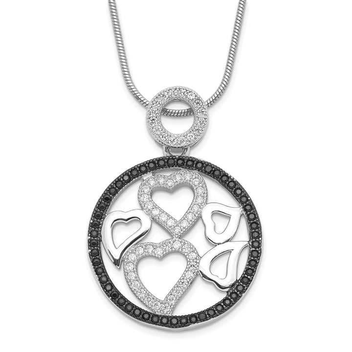 Brilliant Embers Necklaces Sterling Silver Cubic Zirconia Heart Necklace