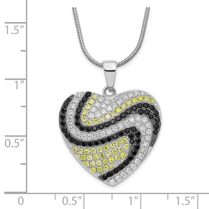 Brilliant Embers Necklaces Sterling Silver Cubic Zirconia Heart Necklace