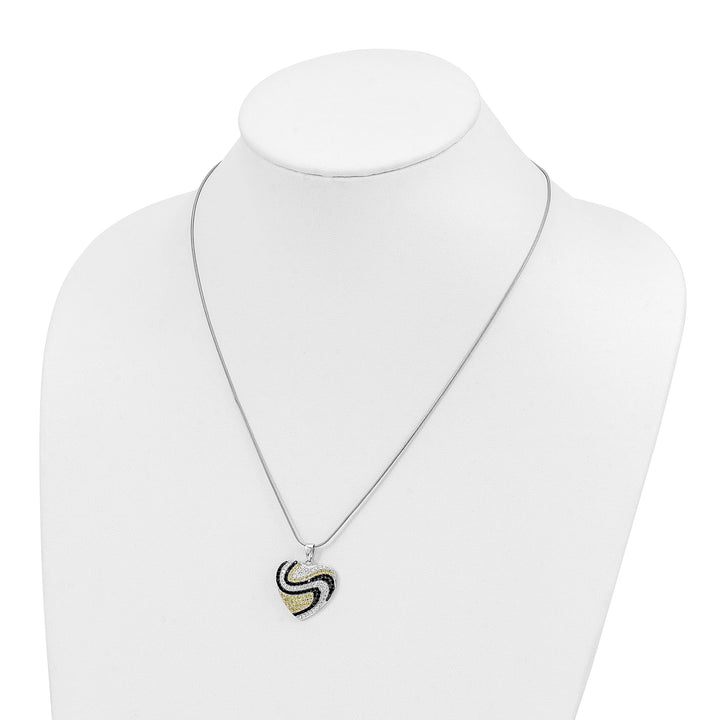 Brilliant Embers Necklaces Sterling Silver Cubic Zirconia Heart Necklace