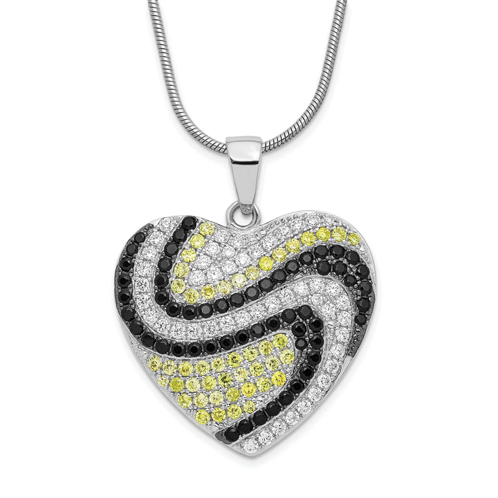 Brilliant Embers Necklaces Sterling Silver Cubic Zirconia Heart Necklace