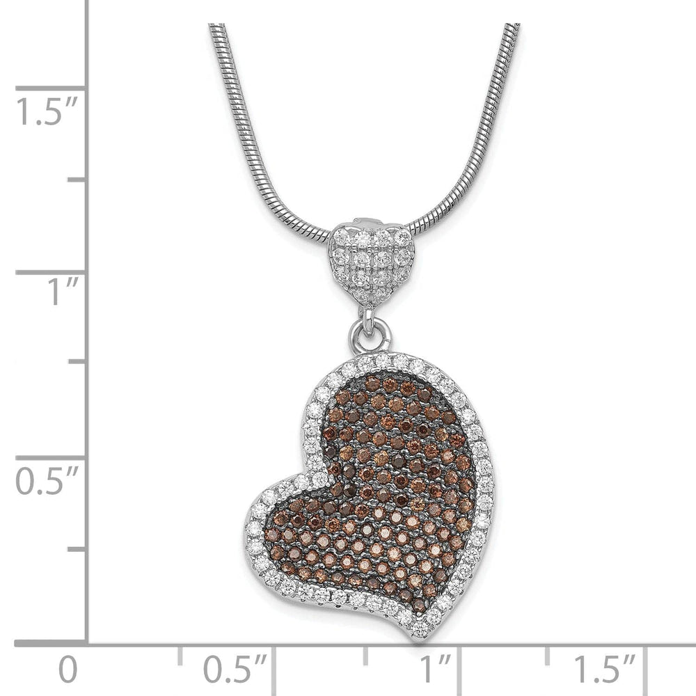 Lovely Rita's Necklaces Sterling Silver Cubic Zirconia Heart Necklace