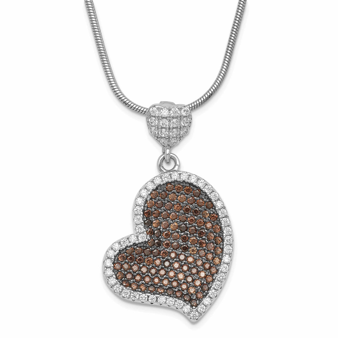 Lovely Rita's Necklaces Sterling Silver Cubic Zirconia Heart Necklace