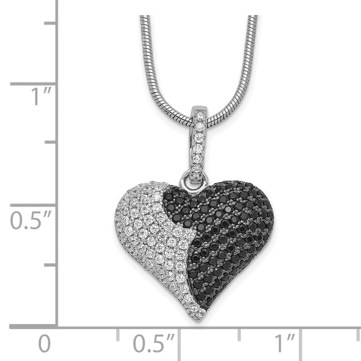 Lovely Rita's Necklaces Sterling Silver Cubic Zirconia Heart Necklace