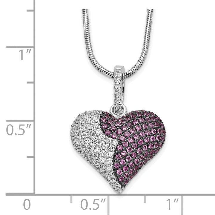Lovely Rita's Necklaces Sterling Silver Cubic Zirconia Heart Necklace