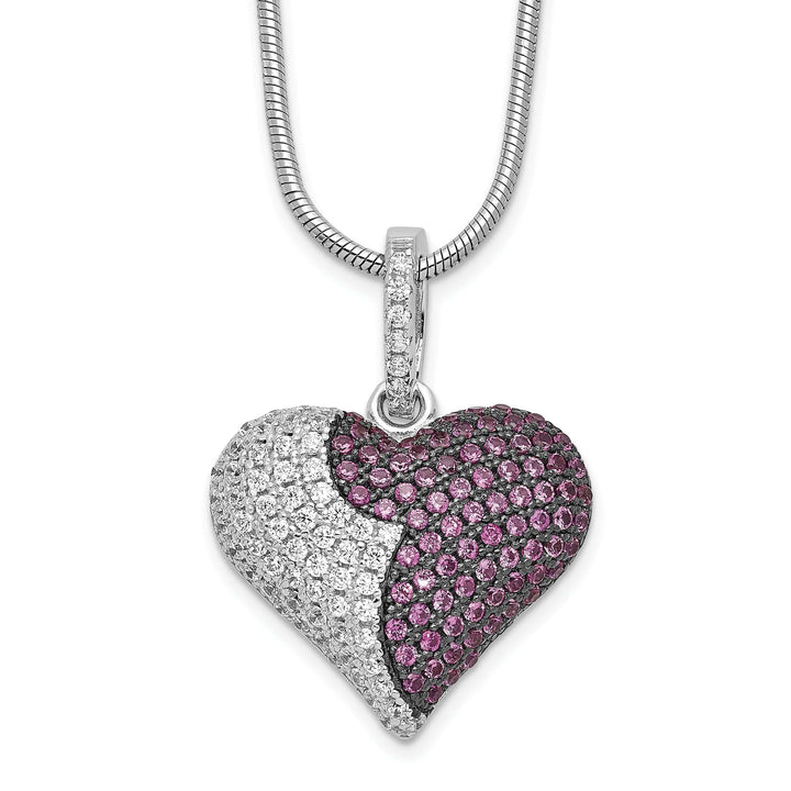 Lovely Rita's Necklaces Sterling Silver Cubic Zirconia Heart Necklace