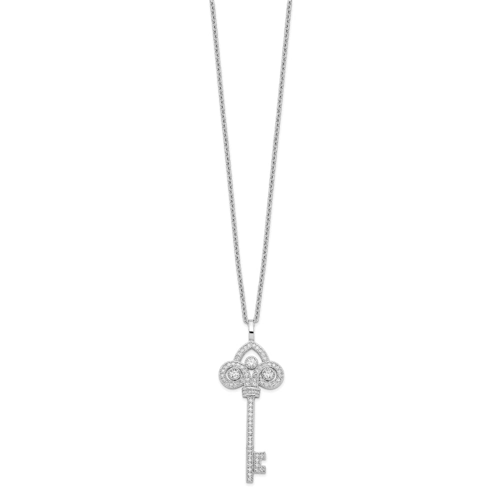 Lovely Rita's Necklaces Sterling Silver Cubic Zirconia Key Necklace