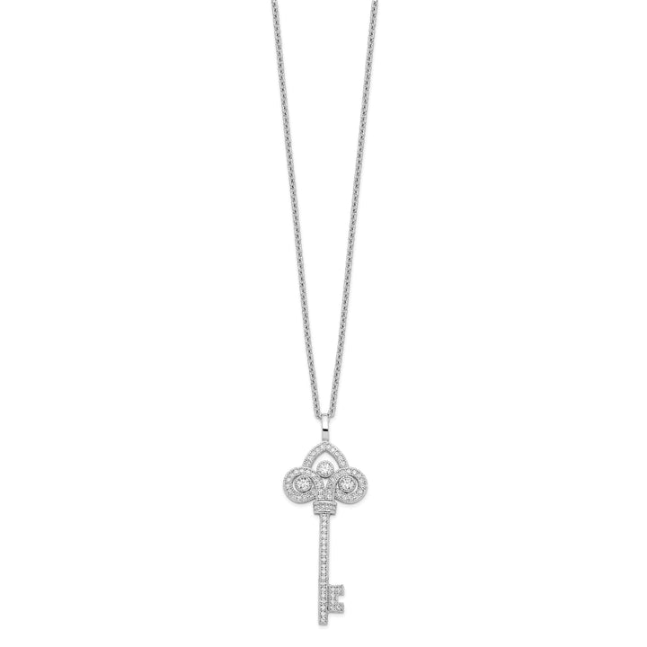 Lovely Rita's Necklaces Sterling Silver Cubic Zirconia Key Necklace