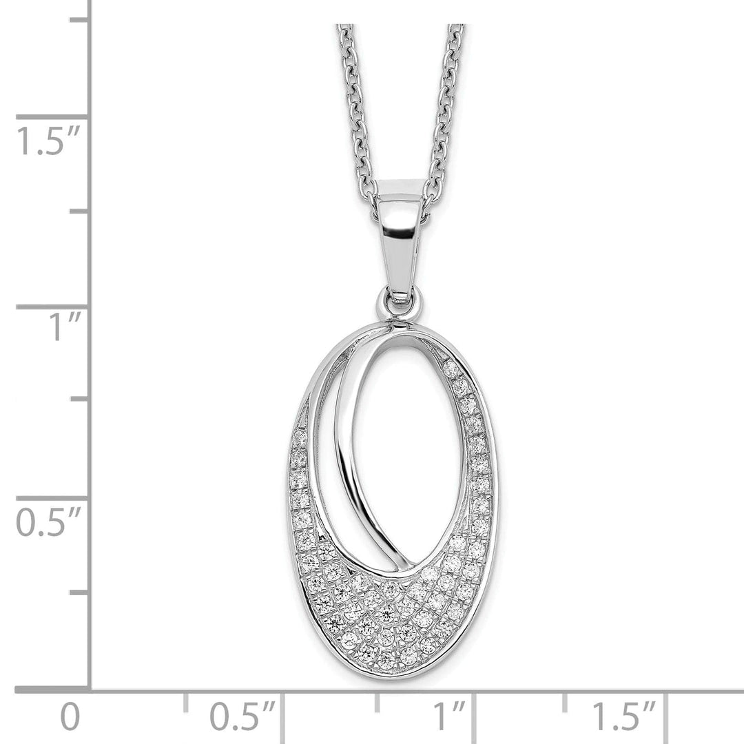 Lovely Rita's Necklaces Sterling Silver Cubic Zirconia Oval Necklace