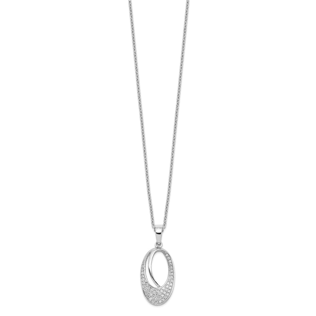 Lovely Rita's Necklaces Sterling Silver Cubic Zirconia Oval Necklace