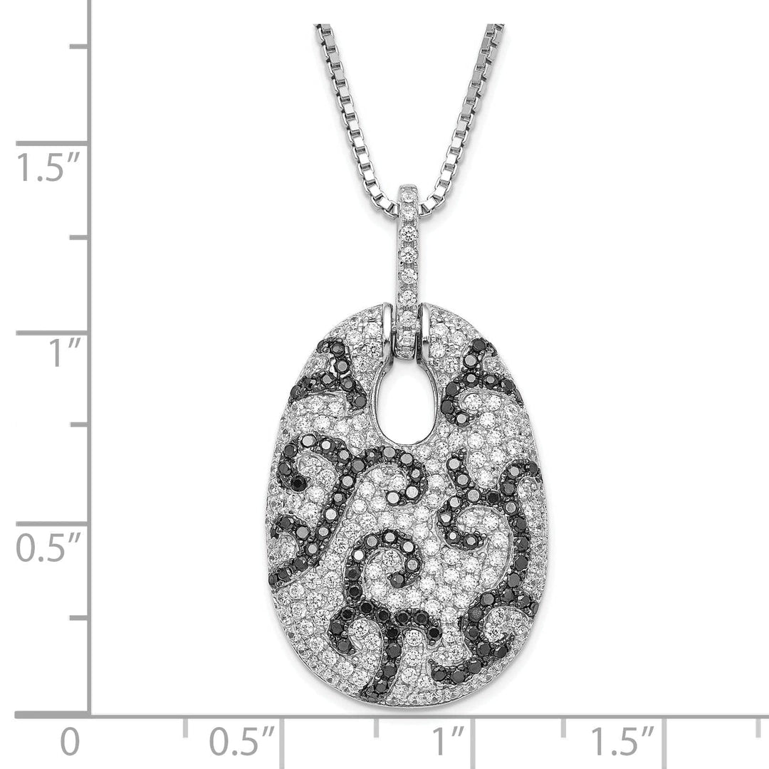 Brilliant Embers Necklaces Sterling Silver Cubic Zirconia Oval Necklace