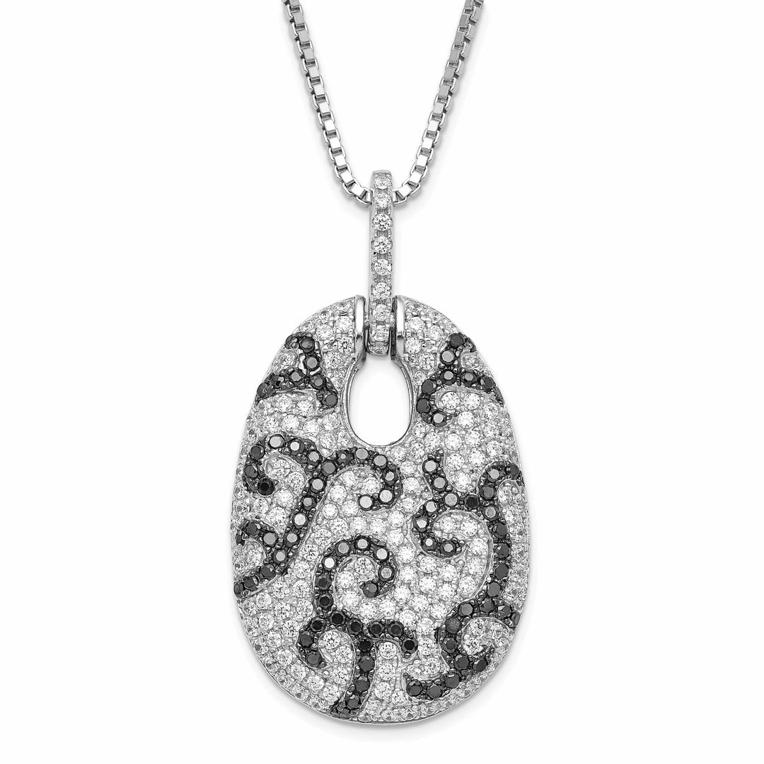 Brilliant Embers Necklaces Sterling Silver Cubic Zirconia Oval Necklace