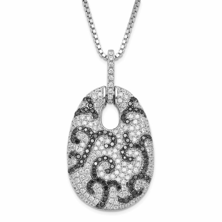 Brilliant Embers Necklaces Sterling Silver Cubic Zirconia Oval Necklace