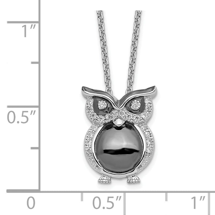 Lovely Rita's Necklaces Sterling Silver Cubic Zirconia Owl Necklace