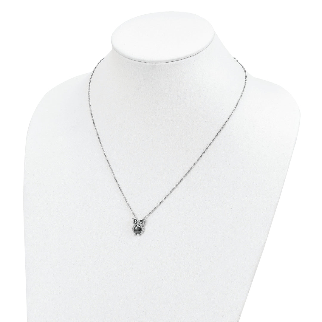 Lovely Rita's Necklaces Sterling Silver Cubic Zirconia Owl Necklace