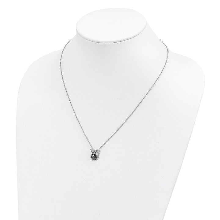 Lovely Rita's Necklaces Sterling Silver Cubic Zirconia Owl Necklace