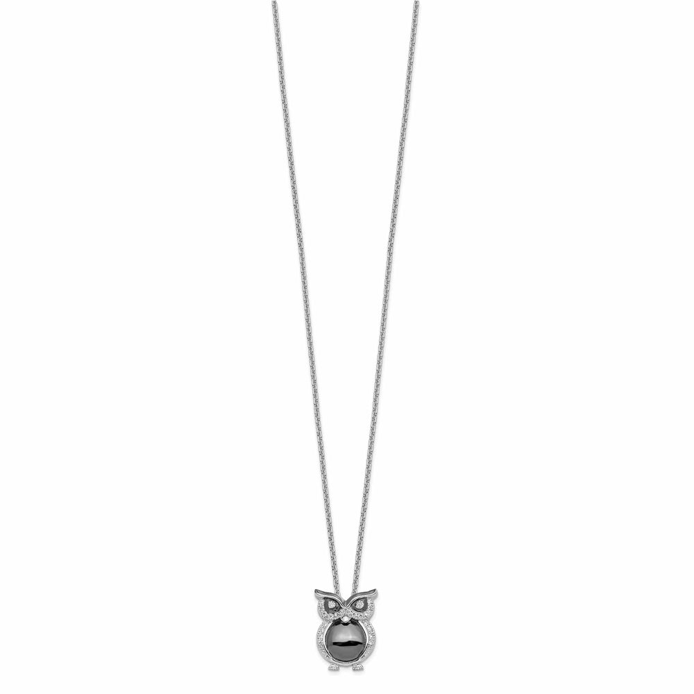 Lovely Rita's Necklaces Sterling Silver Cubic Zirconia Owl Necklace