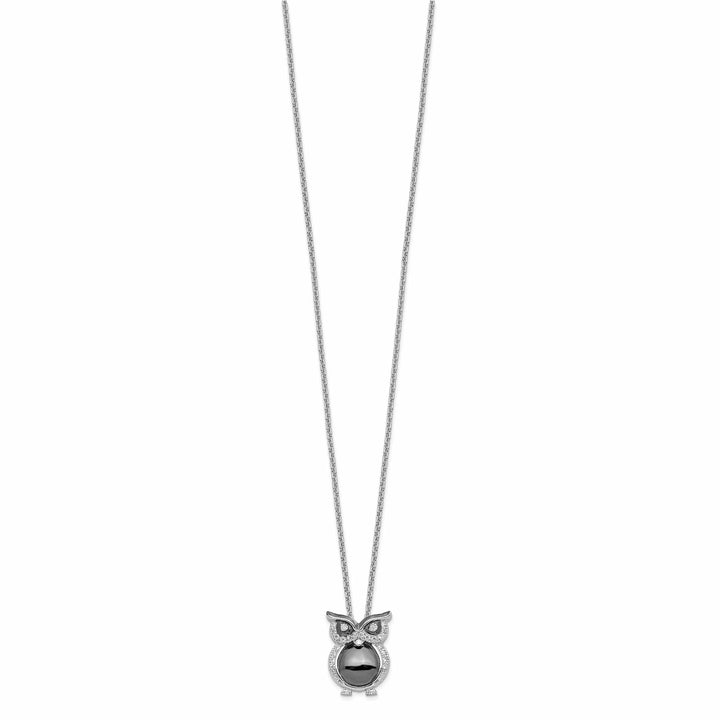 Lovely Rita's Necklaces Sterling Silver Cubic Zirconia Owl Necklace