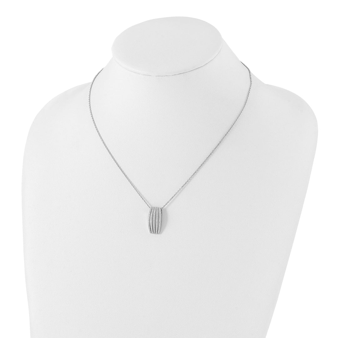 Lovely Rita's Necklaces Sterling Silver Cubic Zirconia Polished Necklace