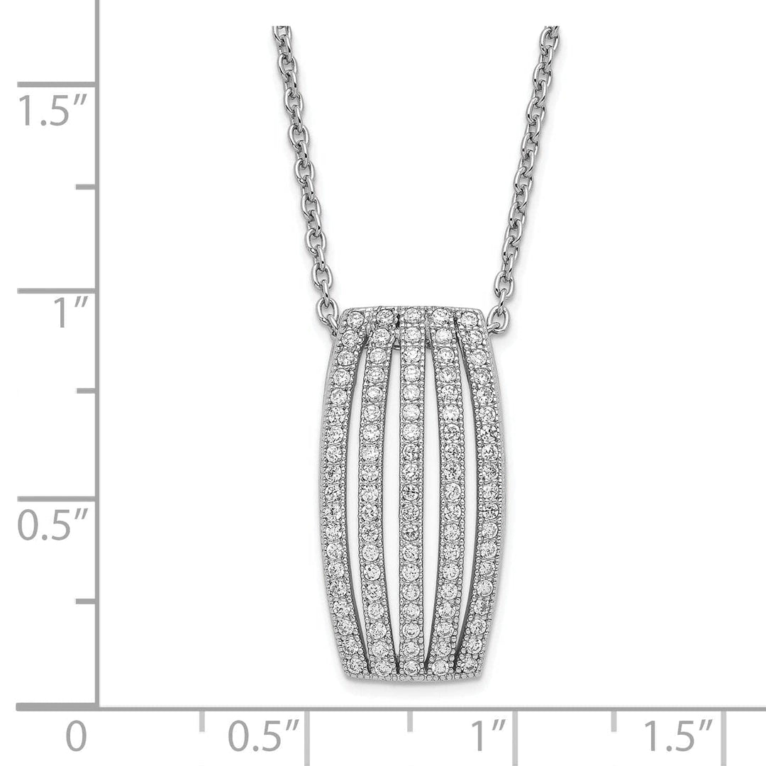 Lovely Rita's Necklaces Sterling Silver Cubic Zirconia Polished Necklace