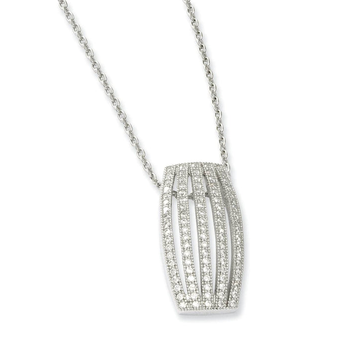 Lovely Rita's Necklaces Sterling Silver Cubic Zirconia Polished Necklace