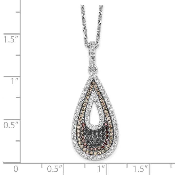 Lovely Rita's Necklaces Sterling Silver Cubic Zirconia Teardrop Necklace