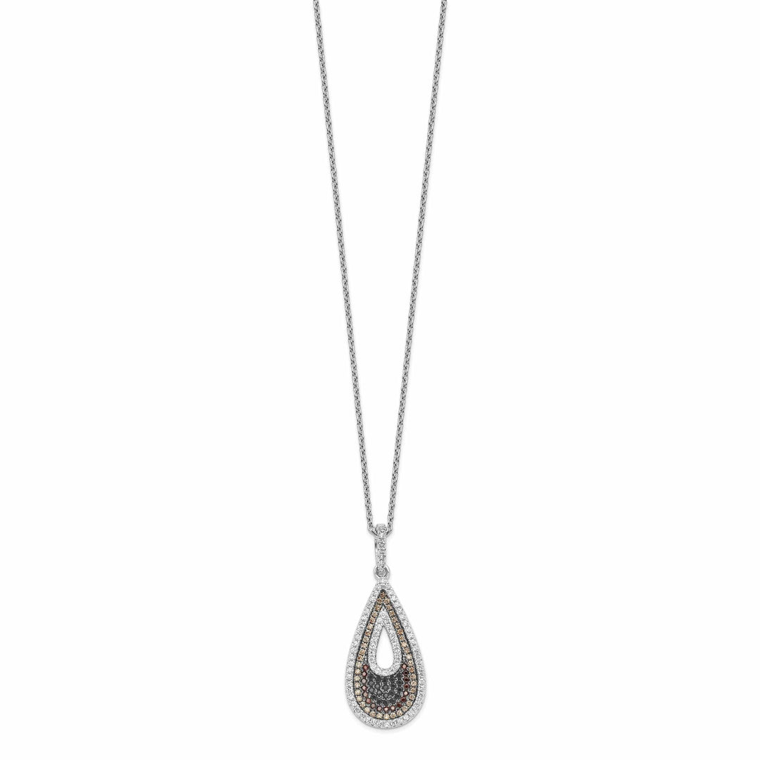Lovely Rita's Necklaces Sterling Silver Cubic Zirconia Teardrop Necklace