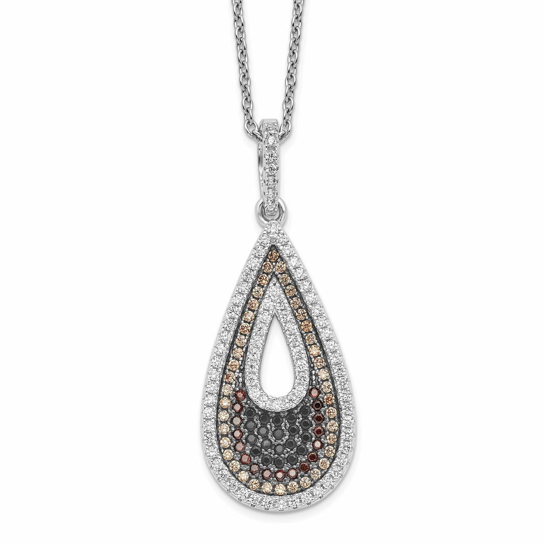 Lovely Rita's Necklaces Sterling Silver Cubic Zirconia Teardrop Necklace