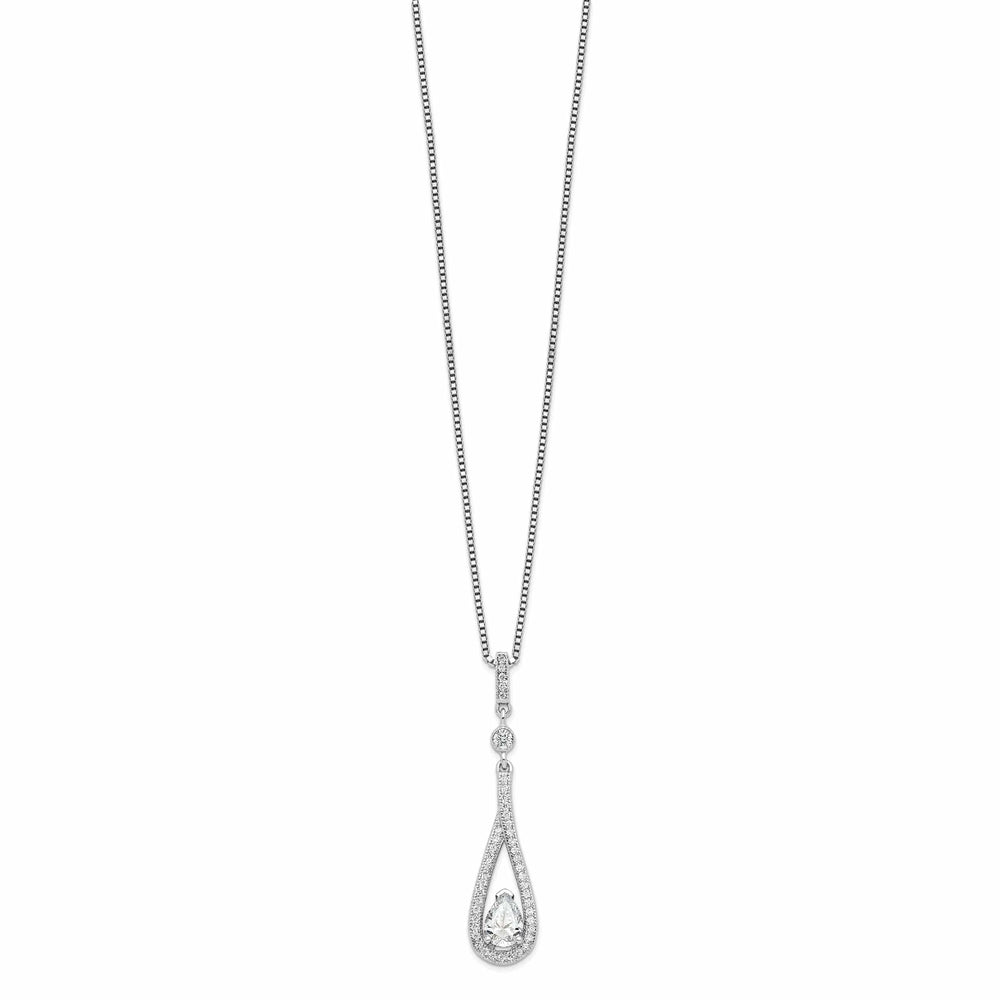 Lovely Rita's Necklaces Sterling Silver Cubic Zirconia Teardrop Necklace