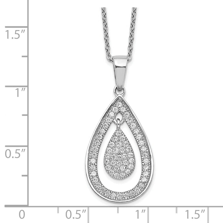Lovely Rita's Necklaces Sterling Silver Cubic Zirconia Teardrop Necklace