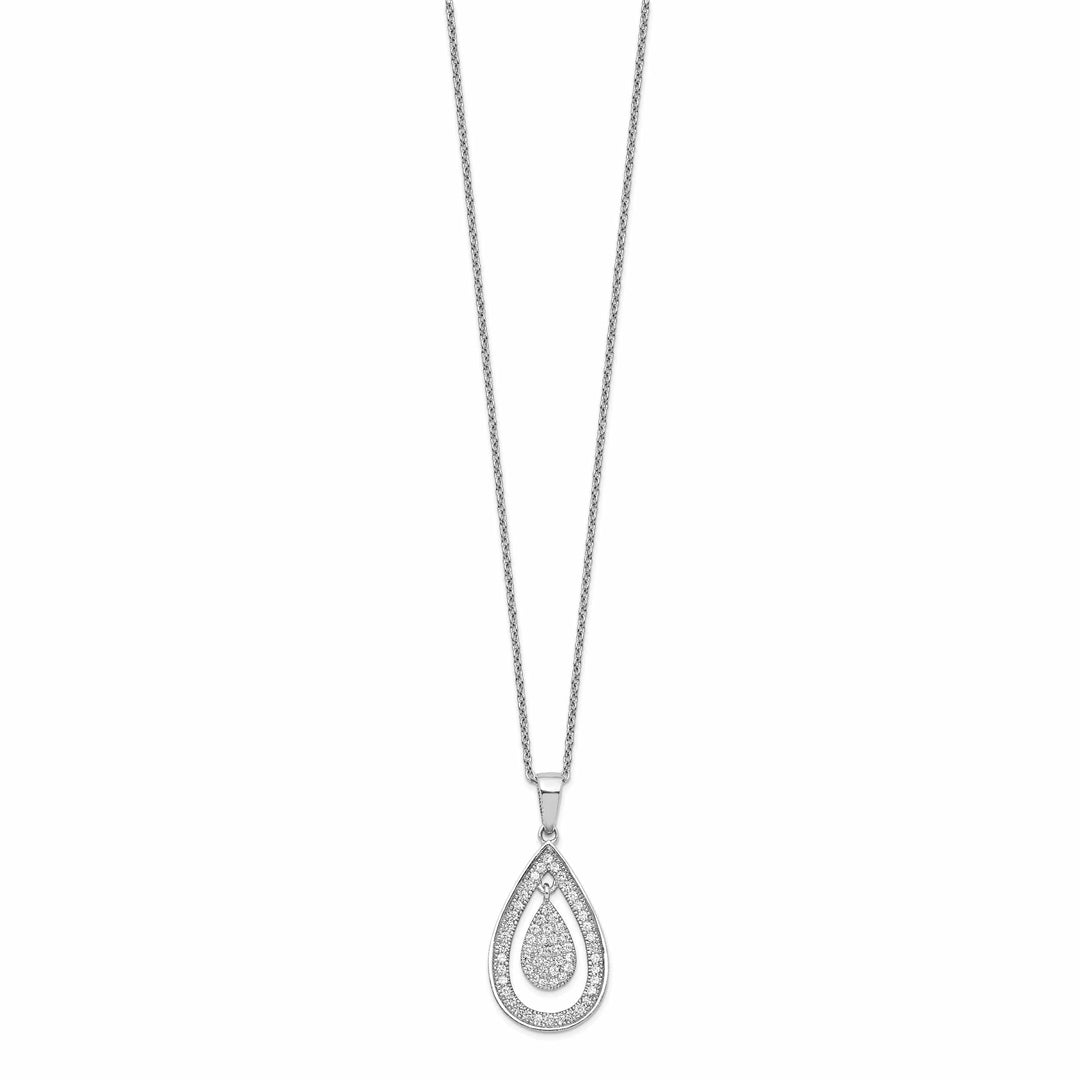 Lovely Rita's Necklaces Sterling Silver Cubic Zirconia Teardrop Necklace
