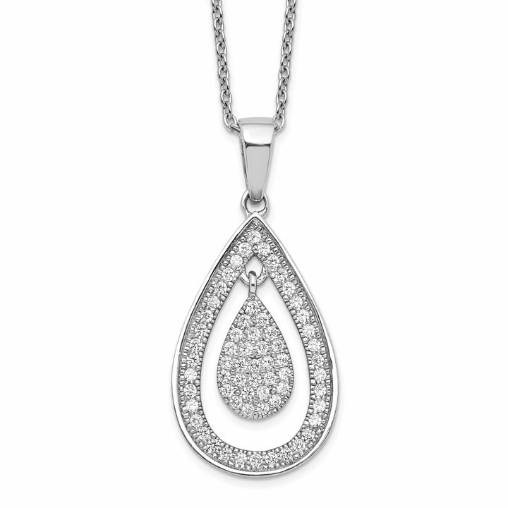 Lovely Rita's Necklaces Sterling Silver Cubic Zirconia Teardrop Necklace