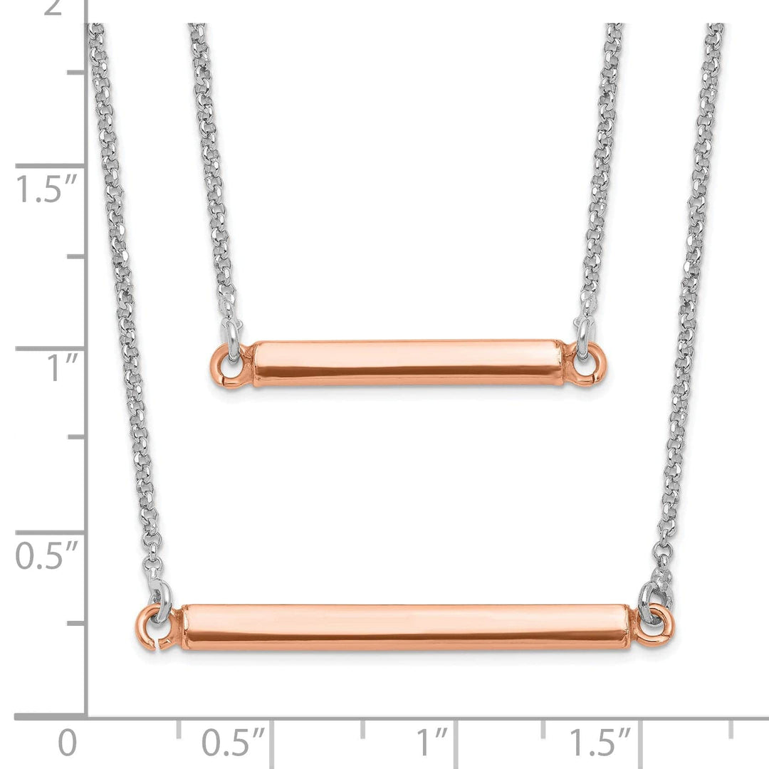 Lovely Rita's Necklaces Sterling Silver Fancy Double Bar Necklace