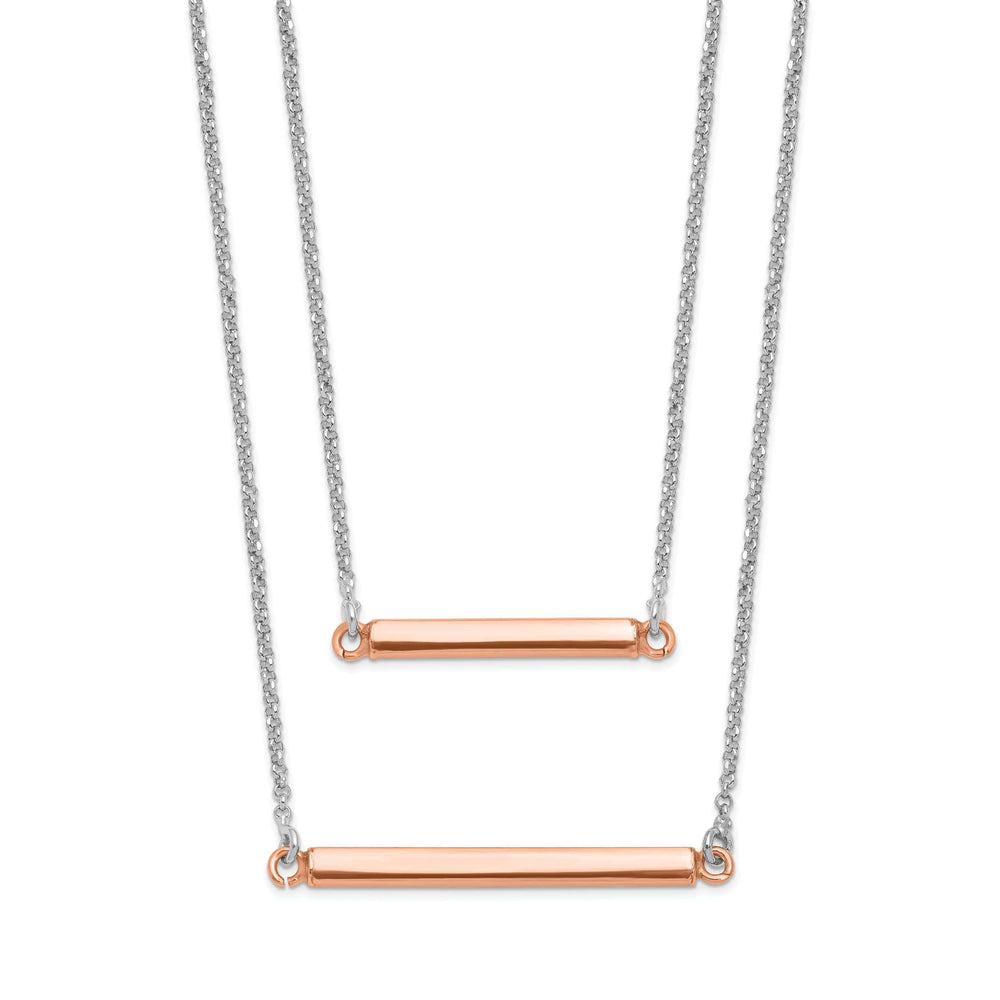 Lovely Rita's Necklaces Sterling Silver Fancy Double Bar Necklace