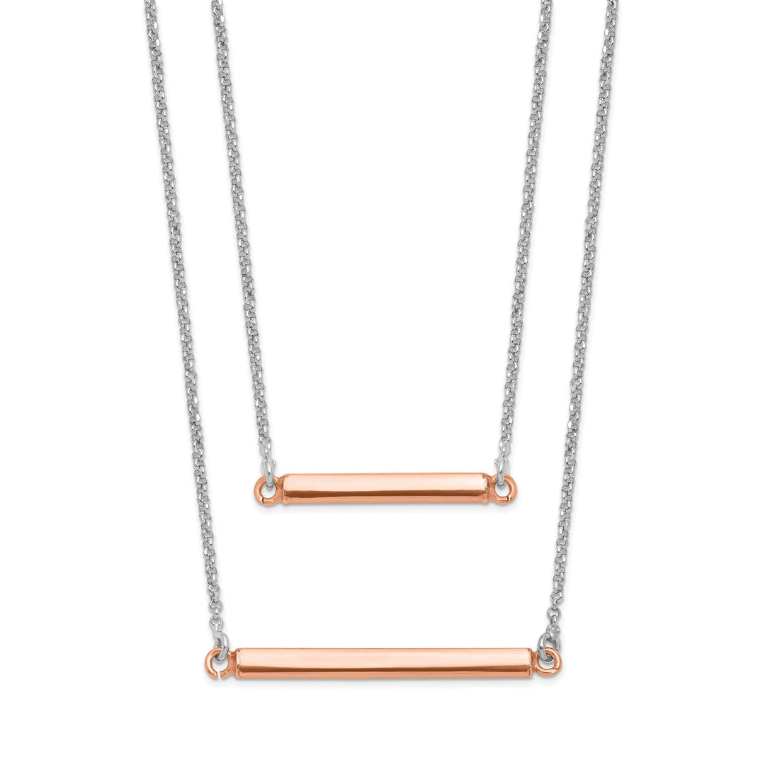 Lovely Rita's Necklaces Sterling Silver Fancy Double Bar Necklace