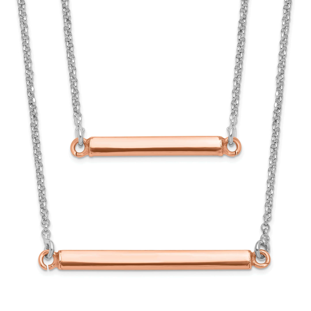 Lovely Rita's Necklaces Sterling Silver Fancy Double Bar Necklace