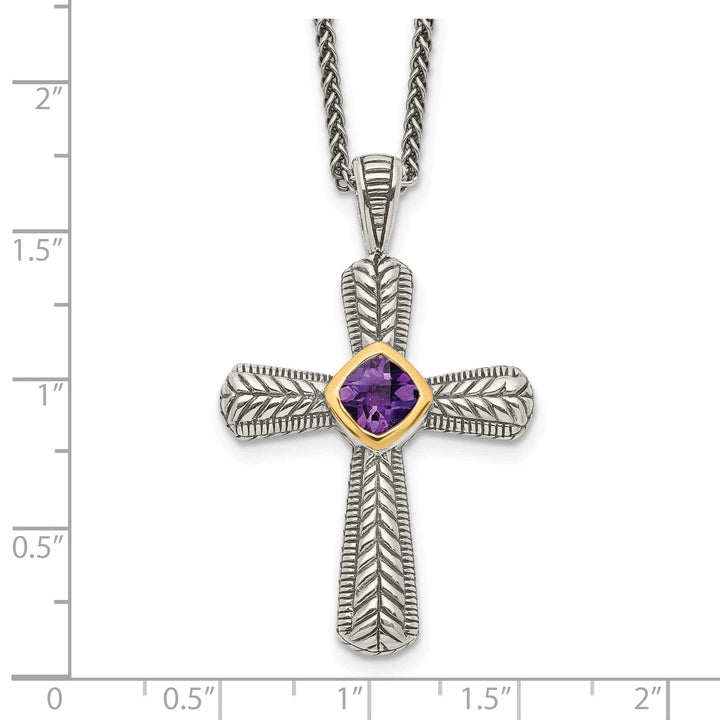 Shey Couture Necklaces Sterling Silver Gold Amethyst Cross Necklace